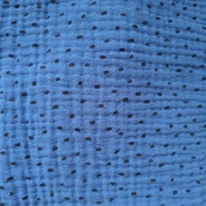 Hydrofiel jeansblauw, zwarte stip