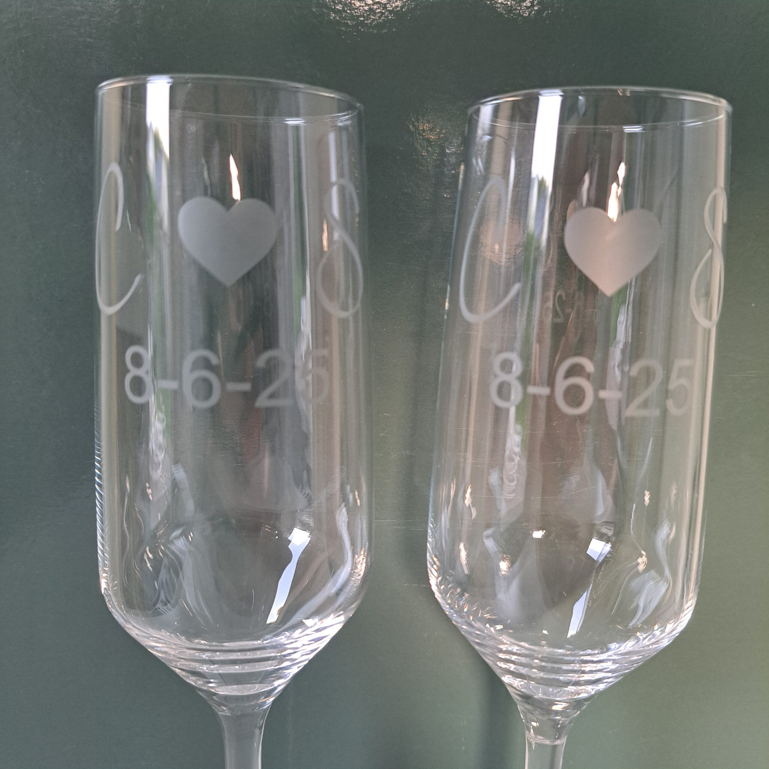 Etsen: Champagneglas